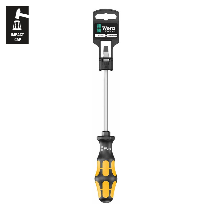 WERA 05100087001 Kraftform Chiseldriver Screwdriver: for 1.6mm Slotted Screws (On Hang-Tag)