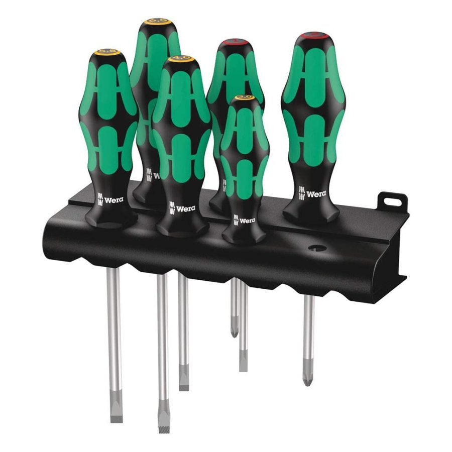 WERA 05105650001 Laser Etched Tip Screwdriver Rack 6 Piece Set