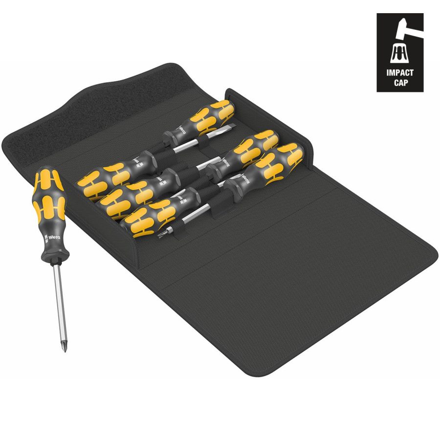 WERA 05137811001 Chiseldriver Screwdriver Set in Textile Box (7-Piece Set)