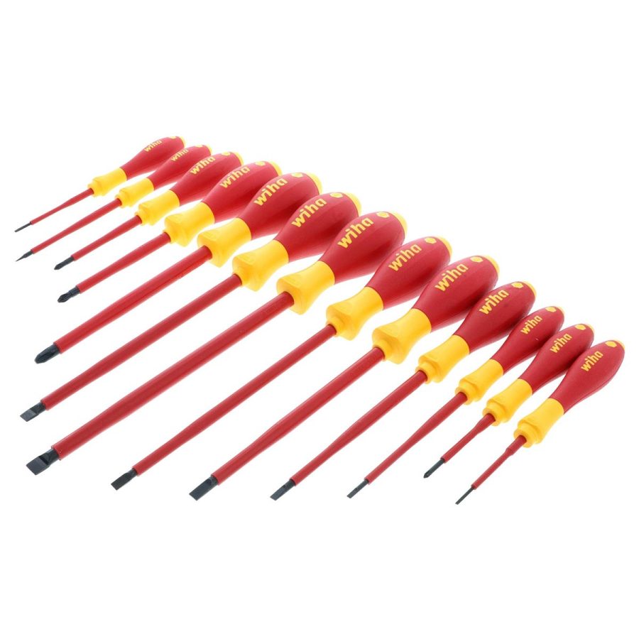 WIHA 32094 Insulated Cushioned Grip Slotted/Phillips Screwdrivers - 13 Piece Set