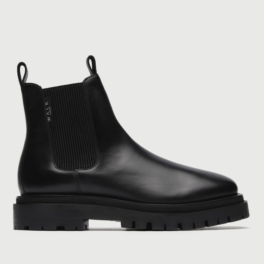 Walk London Dana Leather Low Chelsea Boots - UK 7