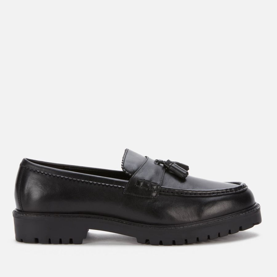 Walk London Men's Sean Leather Tassel Loafers - Black - UK 10