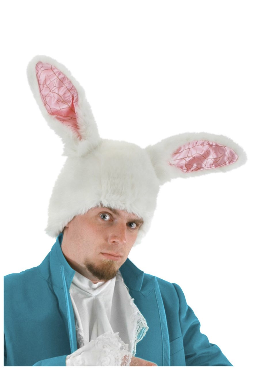 White Rabbit Plush Ears Costume Hat