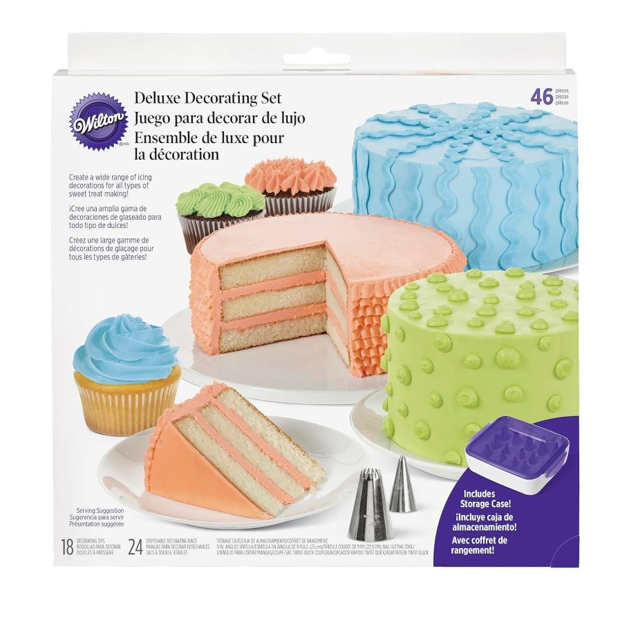 Wilton Deluxe Cake Decorating Kit with Piping Tips and Pastry Bags, 46-Piece