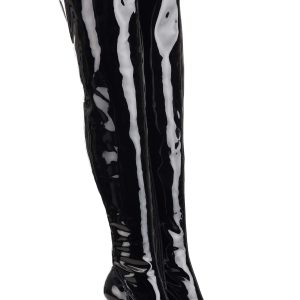 Women's Black Patent Over the Knee Boots