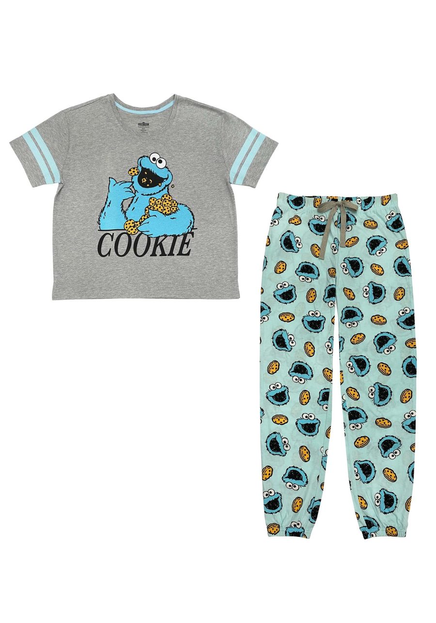 Women's Cookie Monster Varsity Tee & Jogger Set