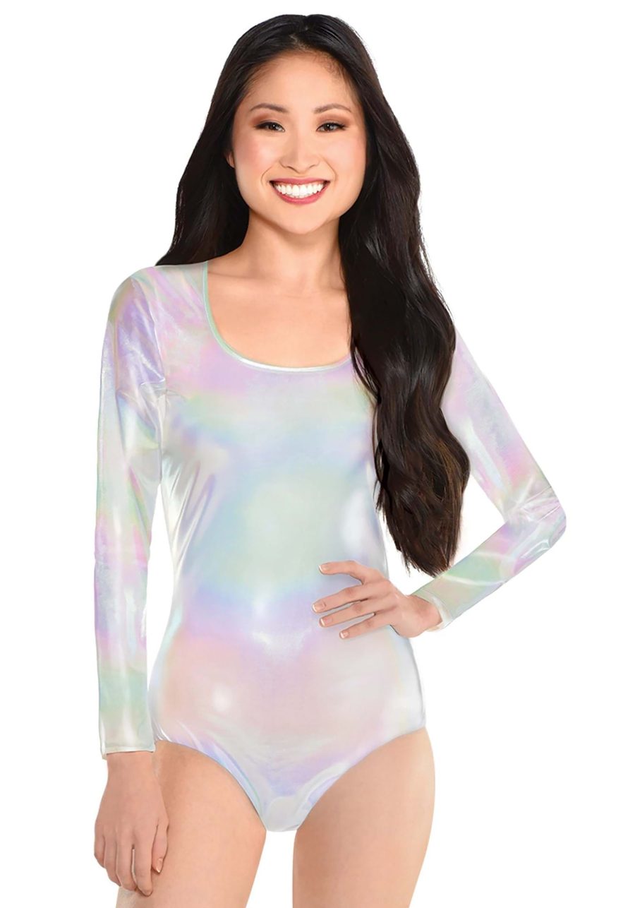 Women's Long Sleeved Iridescent Bodysuit