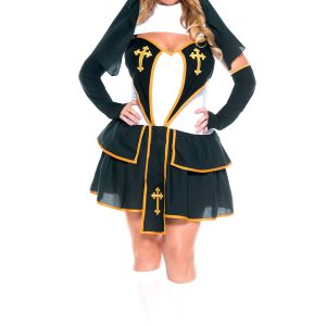 Women's Plus Size Flirty Nun Costume