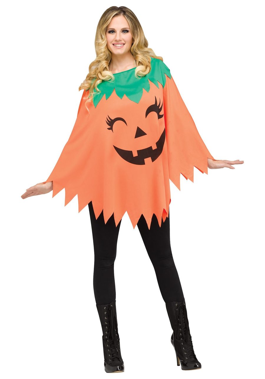 Women's Pumpkin Poncho Costume