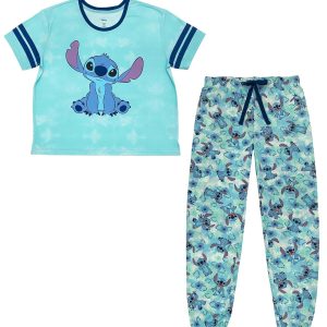 Women's Stitch Smile & Hibiscus Varsity Tee & Jogger Set