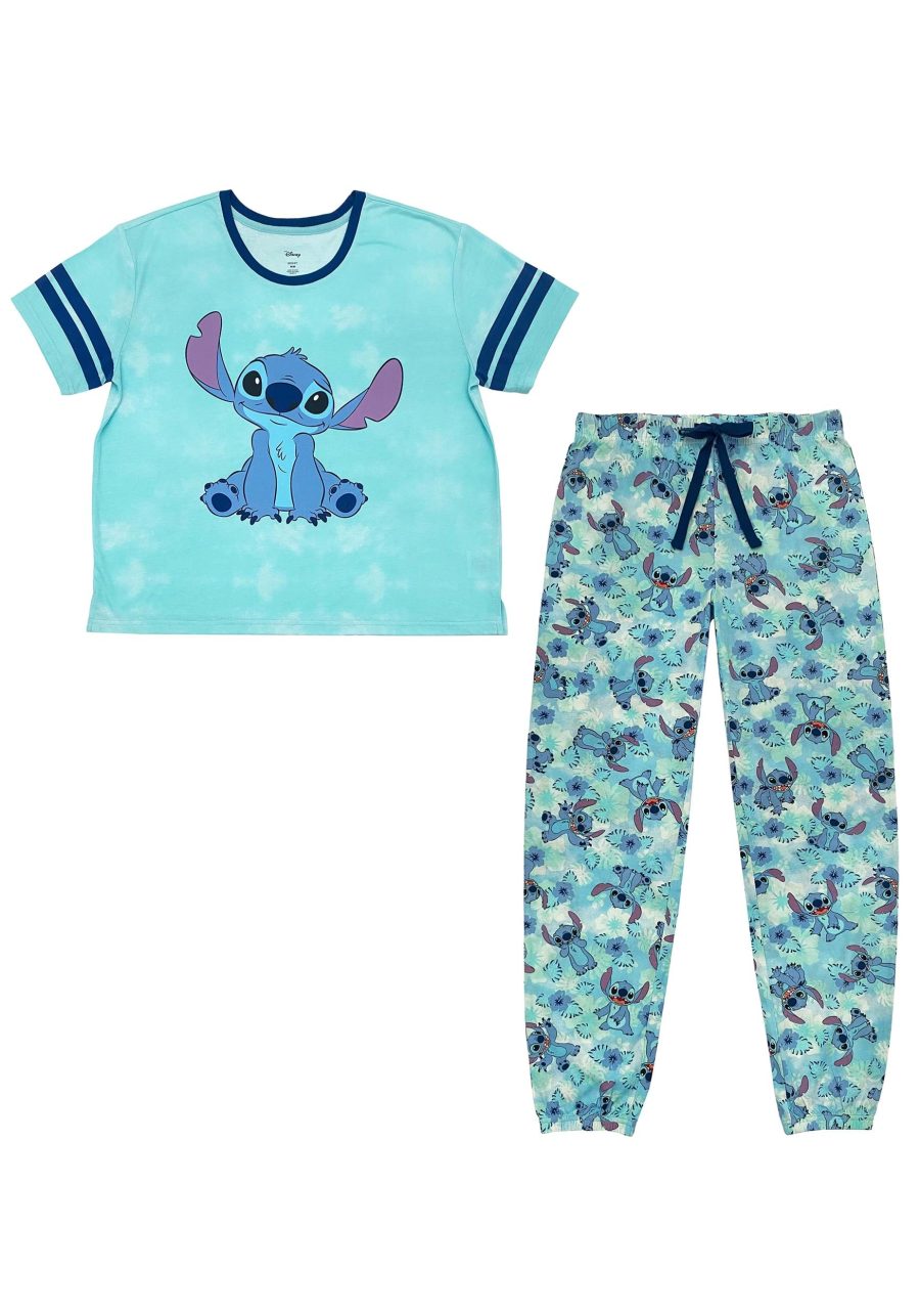 Women's Stitch Smile & Hibiscus Varsity Tee & Jogger Set