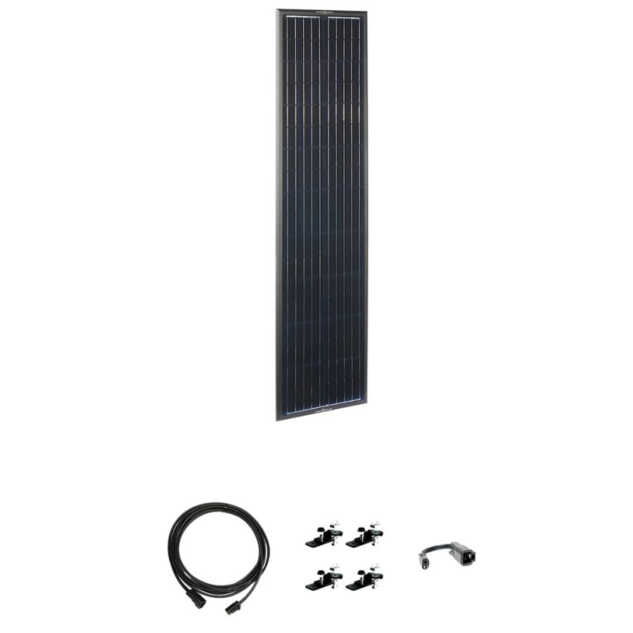 ZAMP SOLAR ZSK1008 90W OBSIDIAN ROOF SOLAR PANEL KIT, Expansion Solar Kit; 90 Watt; Black Frame And Cells; 59.1 Inch Length x 14.3 Inch Width x 0.67 Inch Depth; Bracket Mount; Without Controller