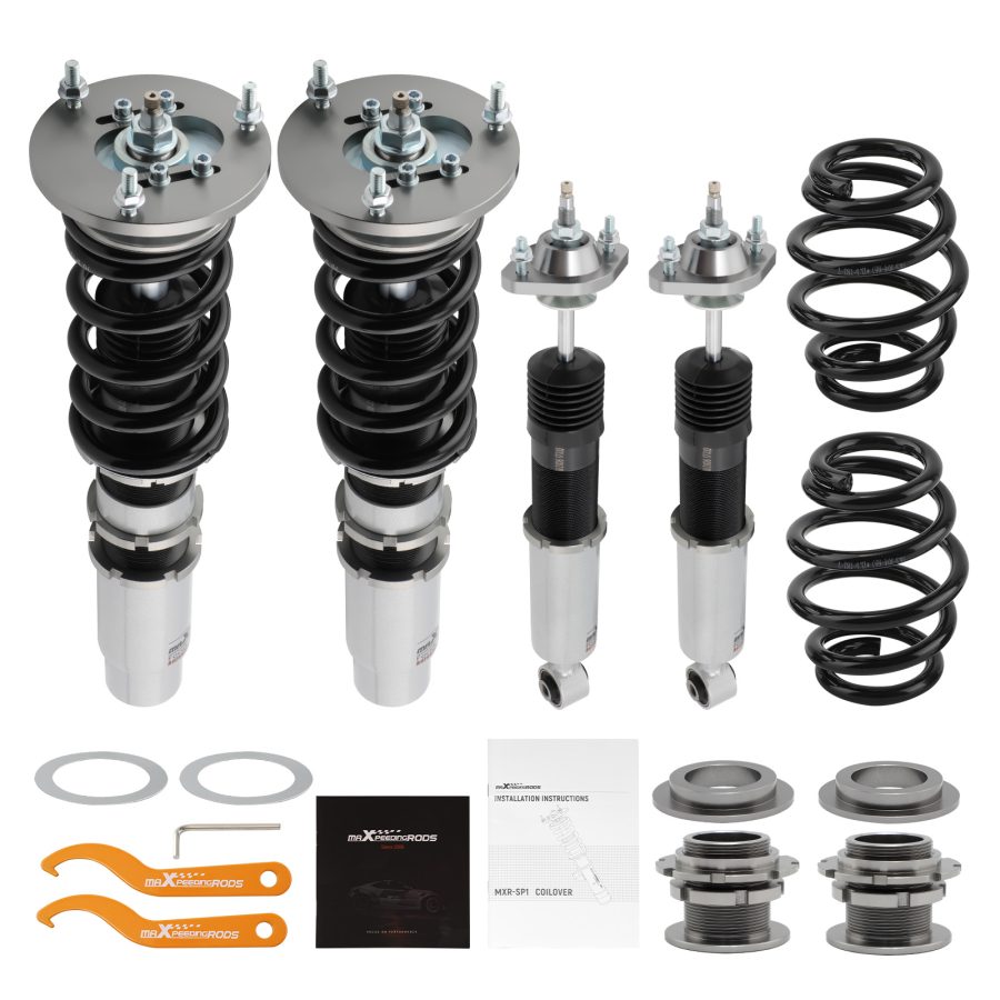 for BMW E46 3 Series sedan/Convertible/wagon/estate Maxpeedingrods 24 damper Adjustable Coilovers Suspension Strut lowering kit