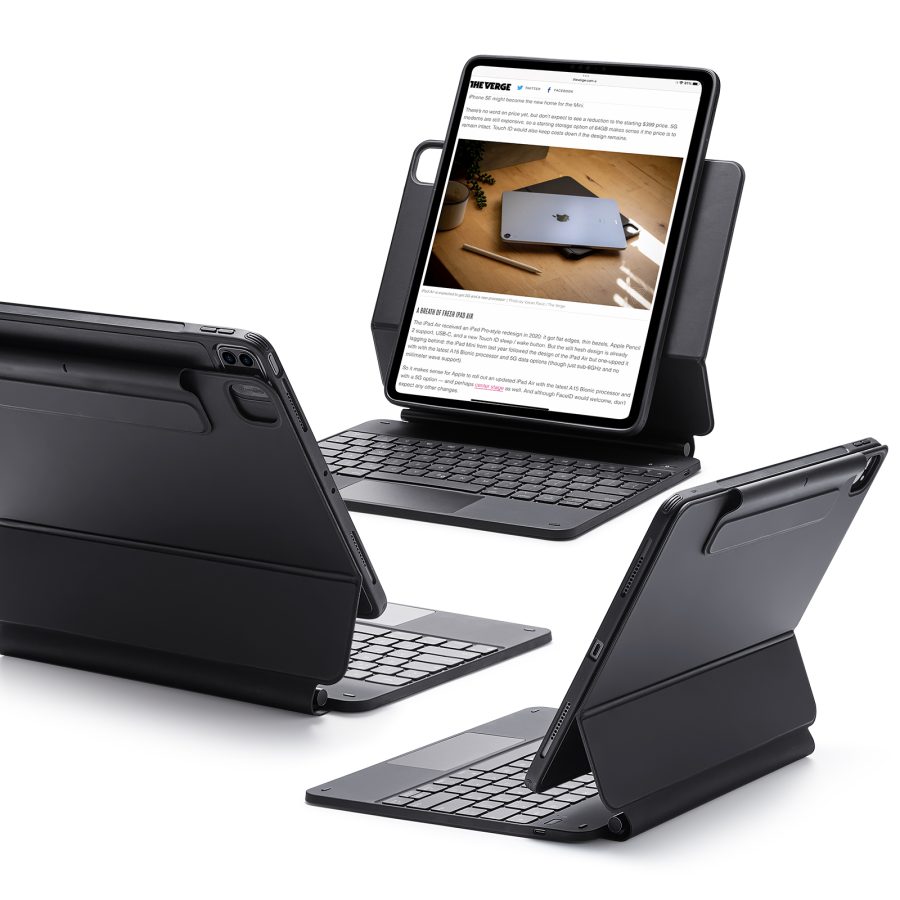 iPad Pro 12.9¡å (6th/5th/4th/3rd Gen) Rebound Magnetic Keyboard Case 360 UK Layout-Charcoal Grey