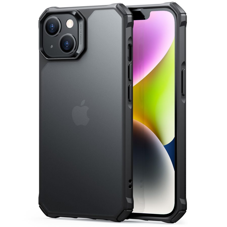 iPhone 14 Plus Air Armor Clear Case Frosted Black