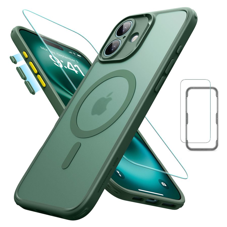 iPhone 16 Plus Classic Pro Case (HaloLock) Set Frosted Green