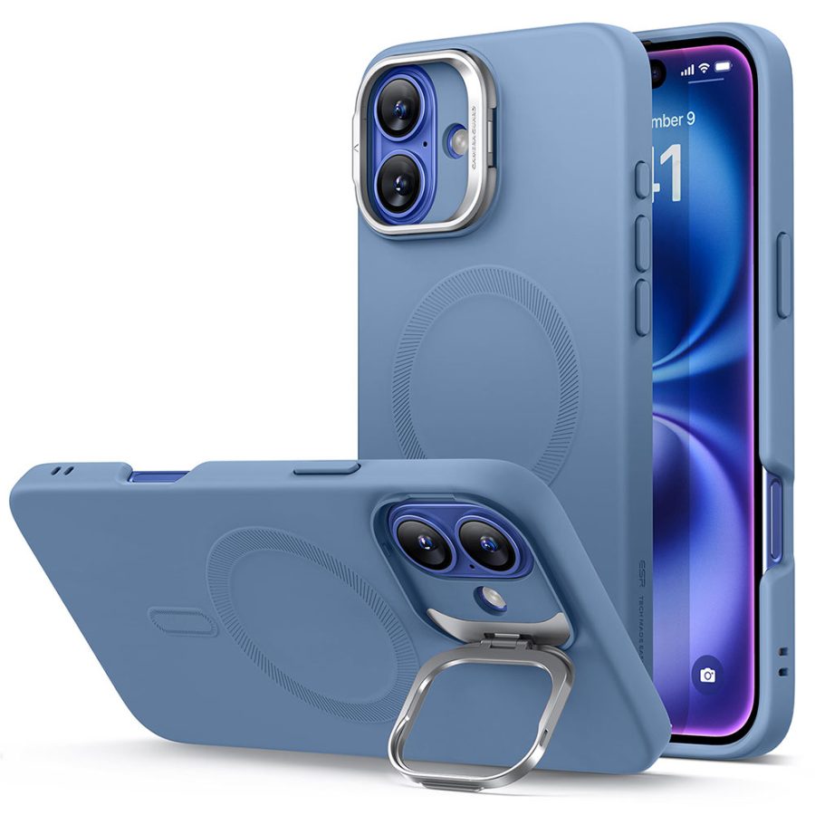 iPhone 16 Plus Cloud Soft Case with Stash Stand (HaloLock) Blue