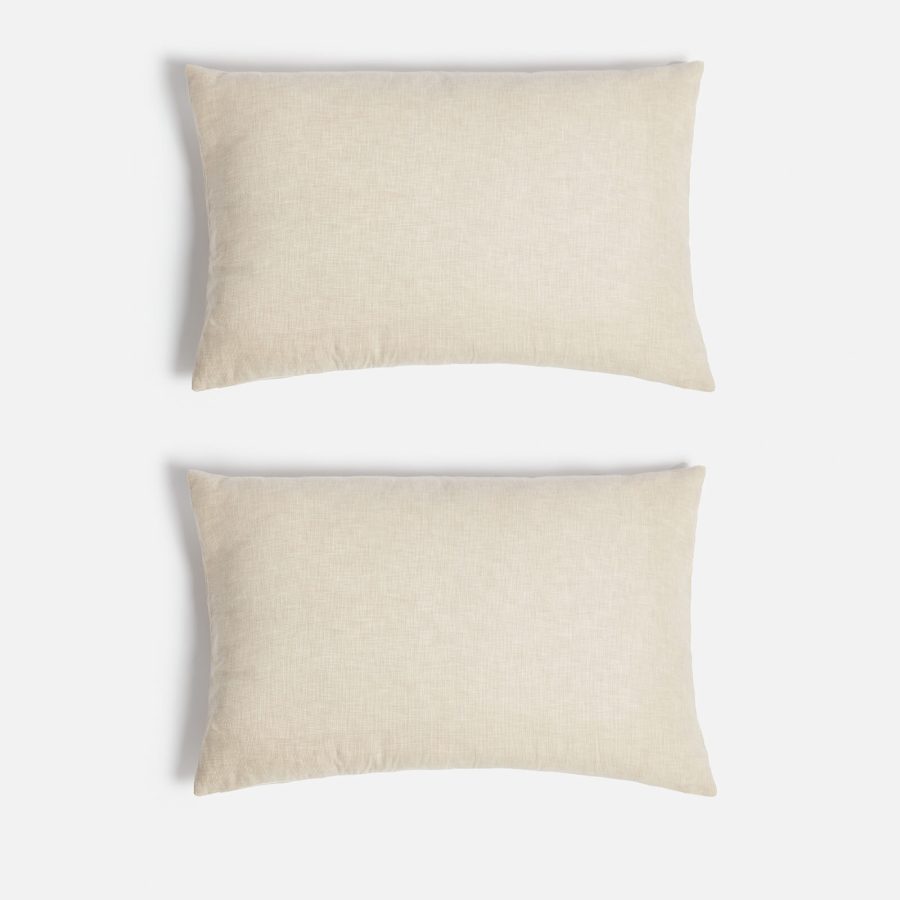 ïn home Linen Cotton Cushion Cover - Natural - 75x50cm - Set of 2