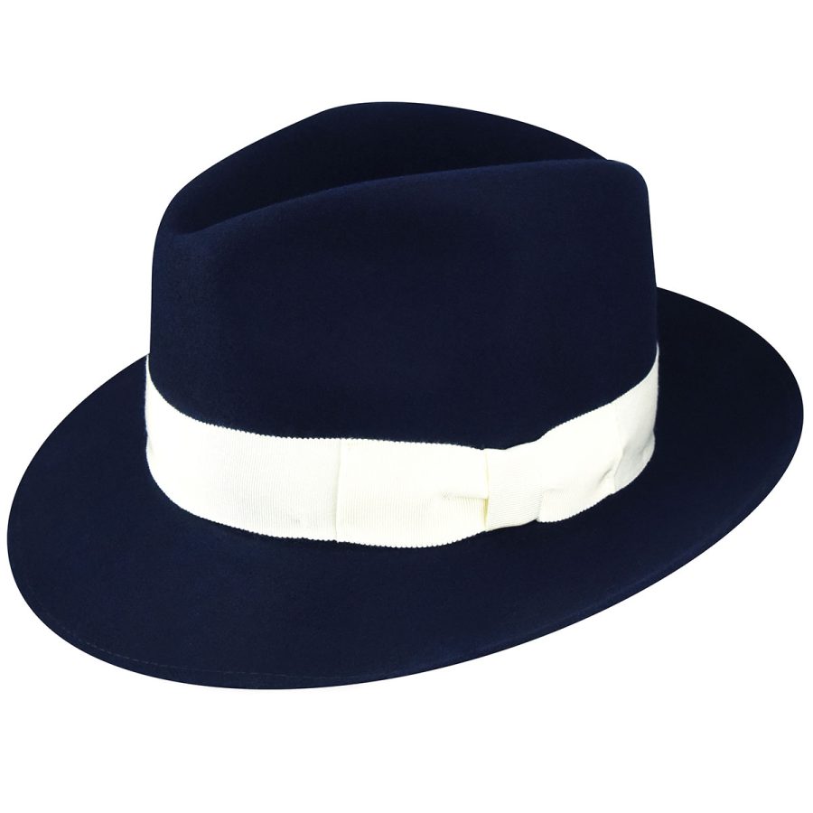 1920s Bollman Heritage Collection Fedora - Navy/XL