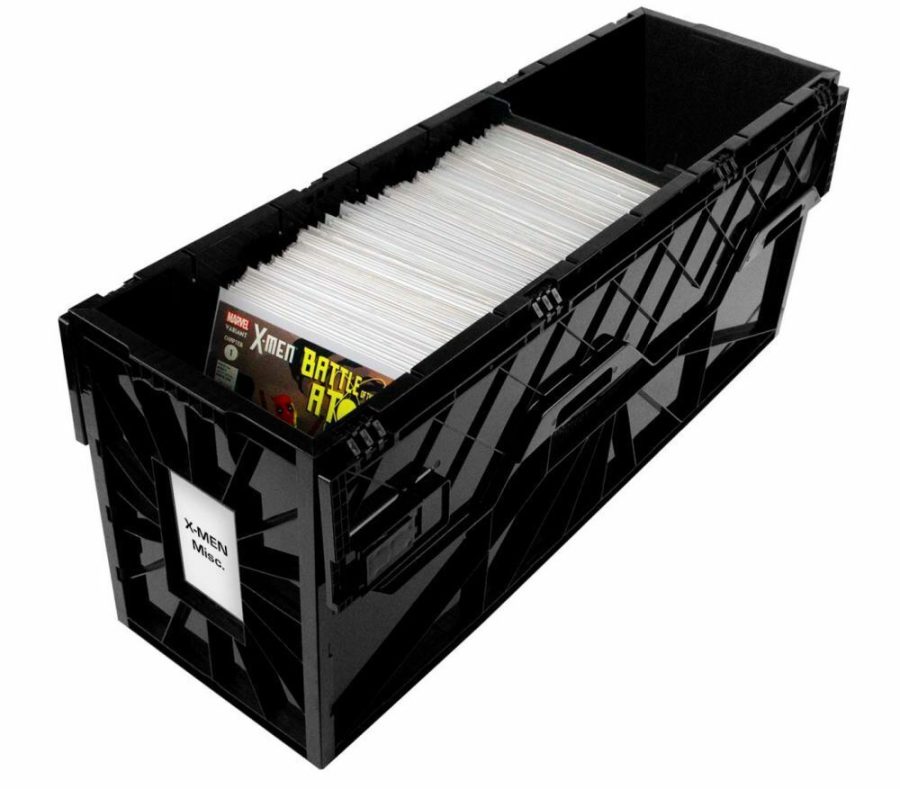 1x BCW Long Comic Book Bin - Black - Holds 300 Bagged Comics (1-CBB-LONG-BLK)