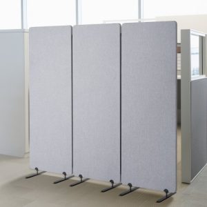 2FT Room Divider 3 Panel PET Polyester Soundproof Privacy Screen Grey