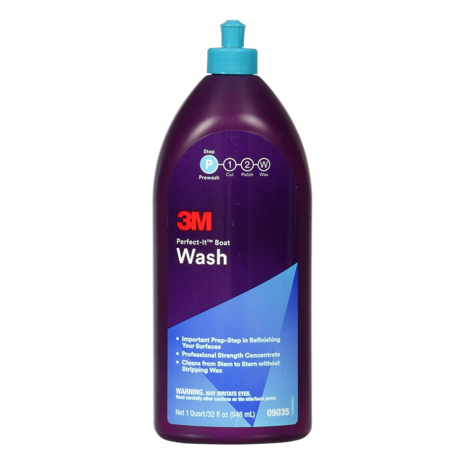 3M 09035 Boat Wash, 1 Quart, Professional Strength Concentrated Formula, Gentle Clean, Safe for Gelcoat, Paint, Fiberglass, Metals, Boats and RVs, Yellow