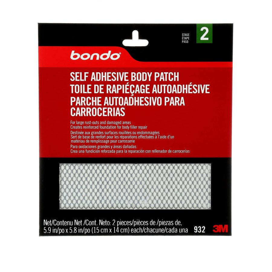 3M 932 Self-Adhesive Body Patch, For Large Rust-Outs and Damaged Areas, 2 Patches, 5.9 in x 5.8 in, 2 Patches