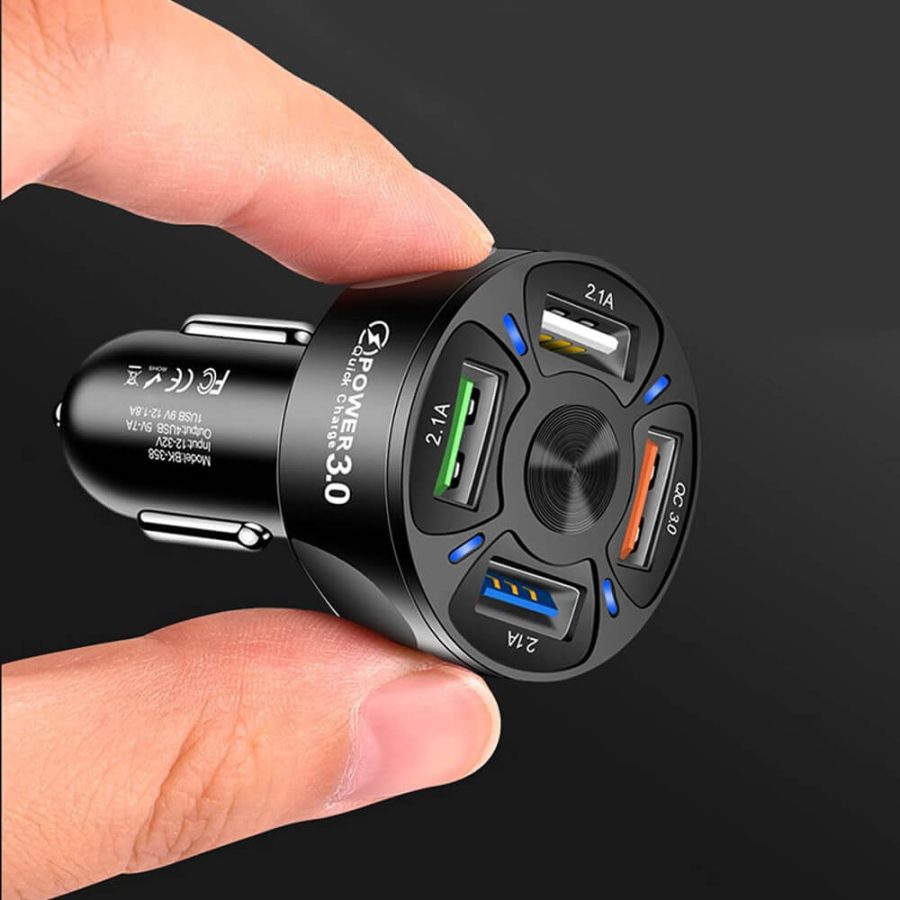 4 Port USB Car Charger