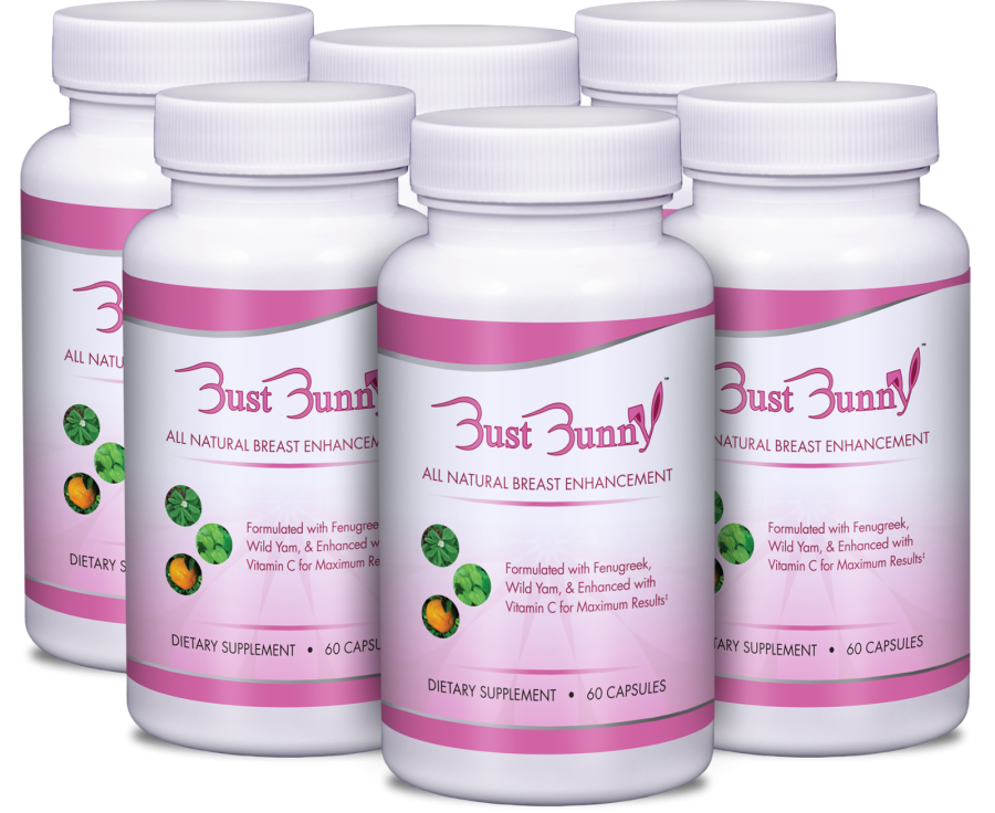 6 Month Supply of Bust Bunny - All Natural Breast Enhancement Pills w/Vitamin C