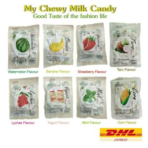 8 x My Chewy Milk Candy Sweet Sour Fruit Yogurt Mint Flavor Soft Chewy Candy 67g