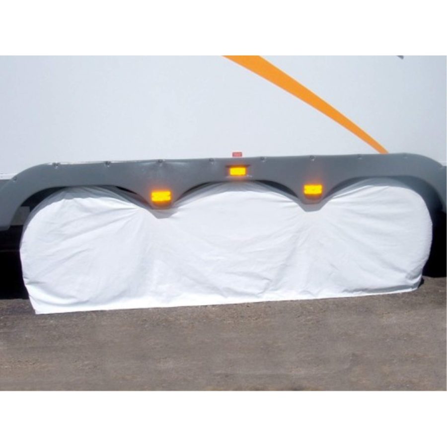 ADCO 3983 White Small Triple Axle Tyre Gard Wheel Cover