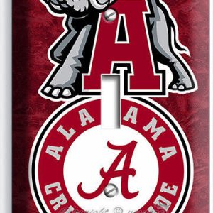 ALABAMA CRIMSON TIDE FOOTBALL SINGLE LIGHT SWITCH WALL PLATE BEDROOM HOME DECOR