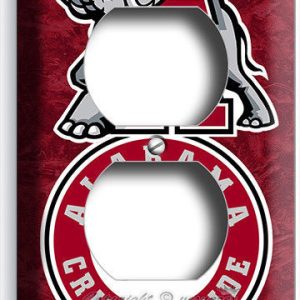 ALABAMA CRIMSON TIDE FOOTBALL TEAM DOPLEX OUTLET WALL PLATE BEDROOM HOME DECOR