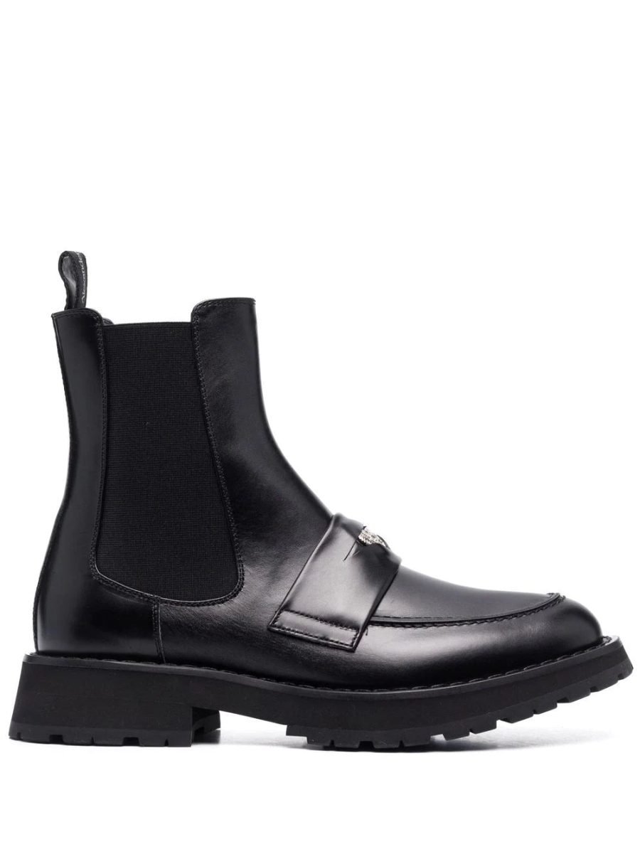 ALEXANDER MCQUEEN Calf Leather Chelsea Boots Black