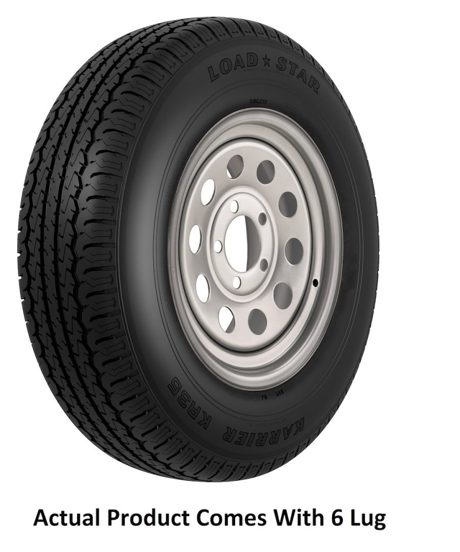 AMERICANA 32926 ST225/75R15 D/6H MOD SILVER KR, 15 Inch Diameter x 6 Inch Width; 6 x 139.7 Millimeter/ 6 x 5.50 Inch Bolt Pattern; Modular Wheel; 2 Piece Welded Steel Construction; Silver; ST225 x 75R15; 1 Year Worry-Free Warranty; Trailer; Radial