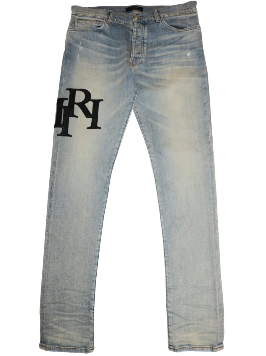 AMIRI Staggered Logo Skinny Jeans Antique