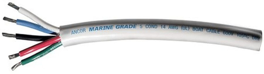 ANCOR 155010 Marine Grade Electrical Round Tinned Boat Mast Cable (14-Gauge, 100-Feet)