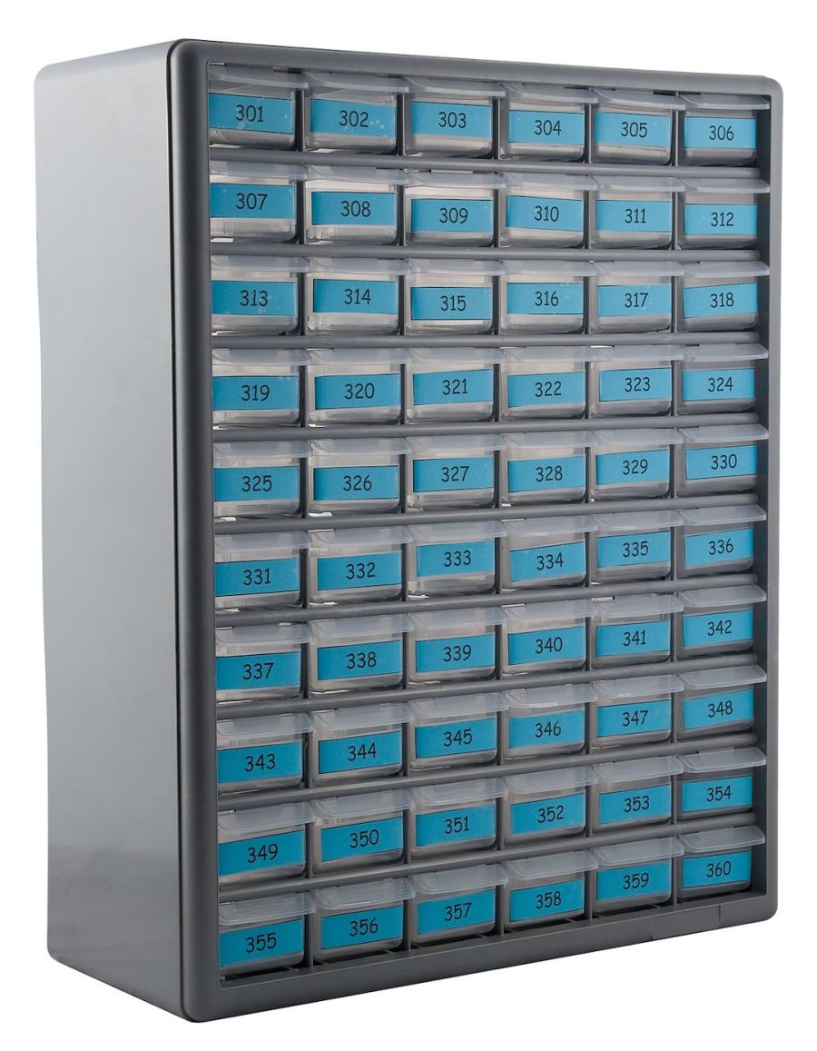 AP PRODUCTS 013-689 BAUER RV300 SER KEY CABINET W/DRWRS, Cabinet With Drawers; 21 Inch Width x 21 Inch Height x 9 Inch Depth; Gray; With 5 Keys Each Of 60 Key Codes Numbering 301 To 360