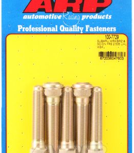 ARP 100-7729 WHEEL STUDS, M12 x 1.25 Thread Size; 2.535 Inch Under Head Length; 0.565 Inch Knurl Diameter; 0.270 Inch Knurl Length; 0.200 Inch Nose Length; Set of 5