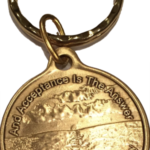 Acceptance Is The Answer Beach Sunrise Bronze AA Keychain 449 417