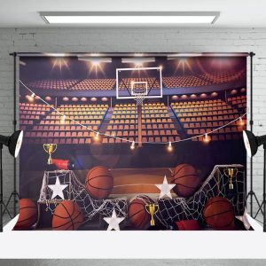 Aperturee Basketball Court Sports Boy Birthday Photo Backdrop