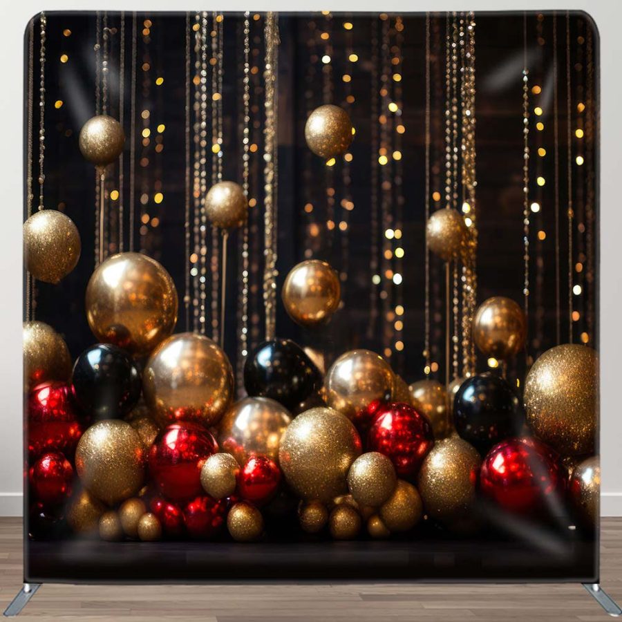 Aperturee Christmas Bauble Fabric Event Photo Booth Backdrop | Christmas Photo Booth Backdrop | Xmas Backdrop | Christmas Photoshoot Backgrounds