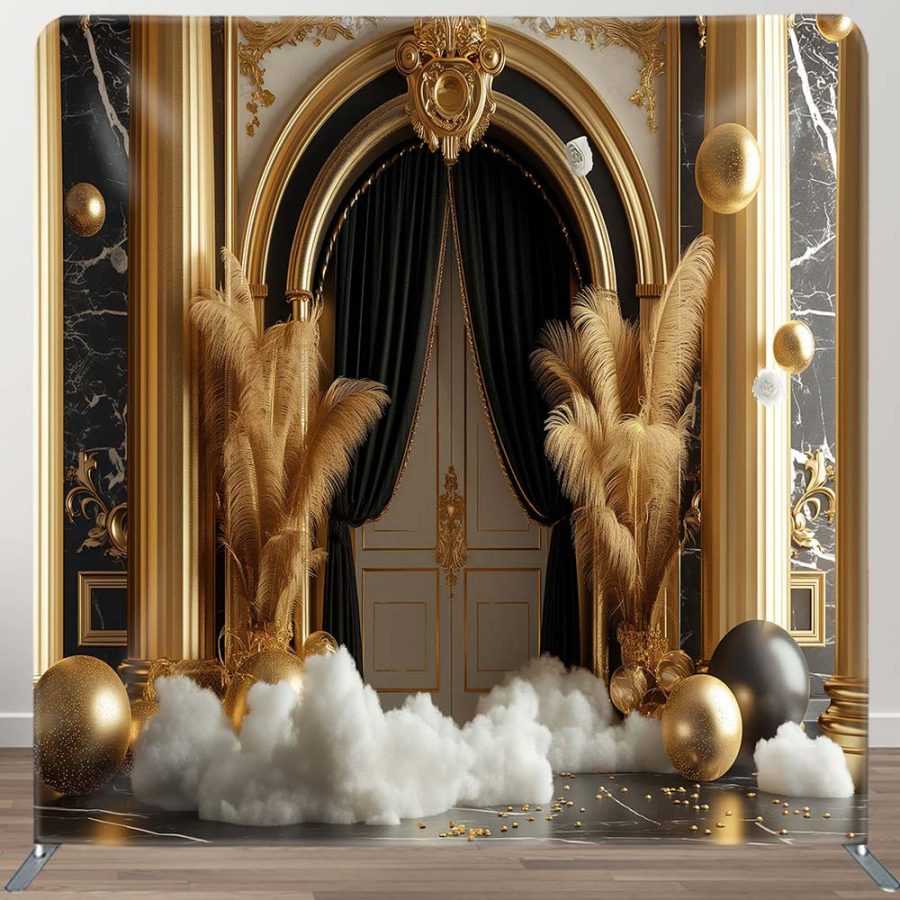 Aperturee Luxury Gold Arch Door Photography Tension Backdrop | Photo Studio Backdrop | Backdrop Photography Ideas | Best Photography Backdrop