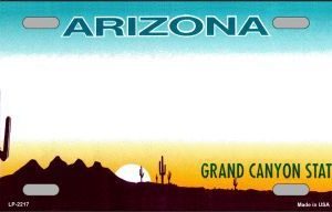 Arizona State Background Blank Novelty Metal License Plate