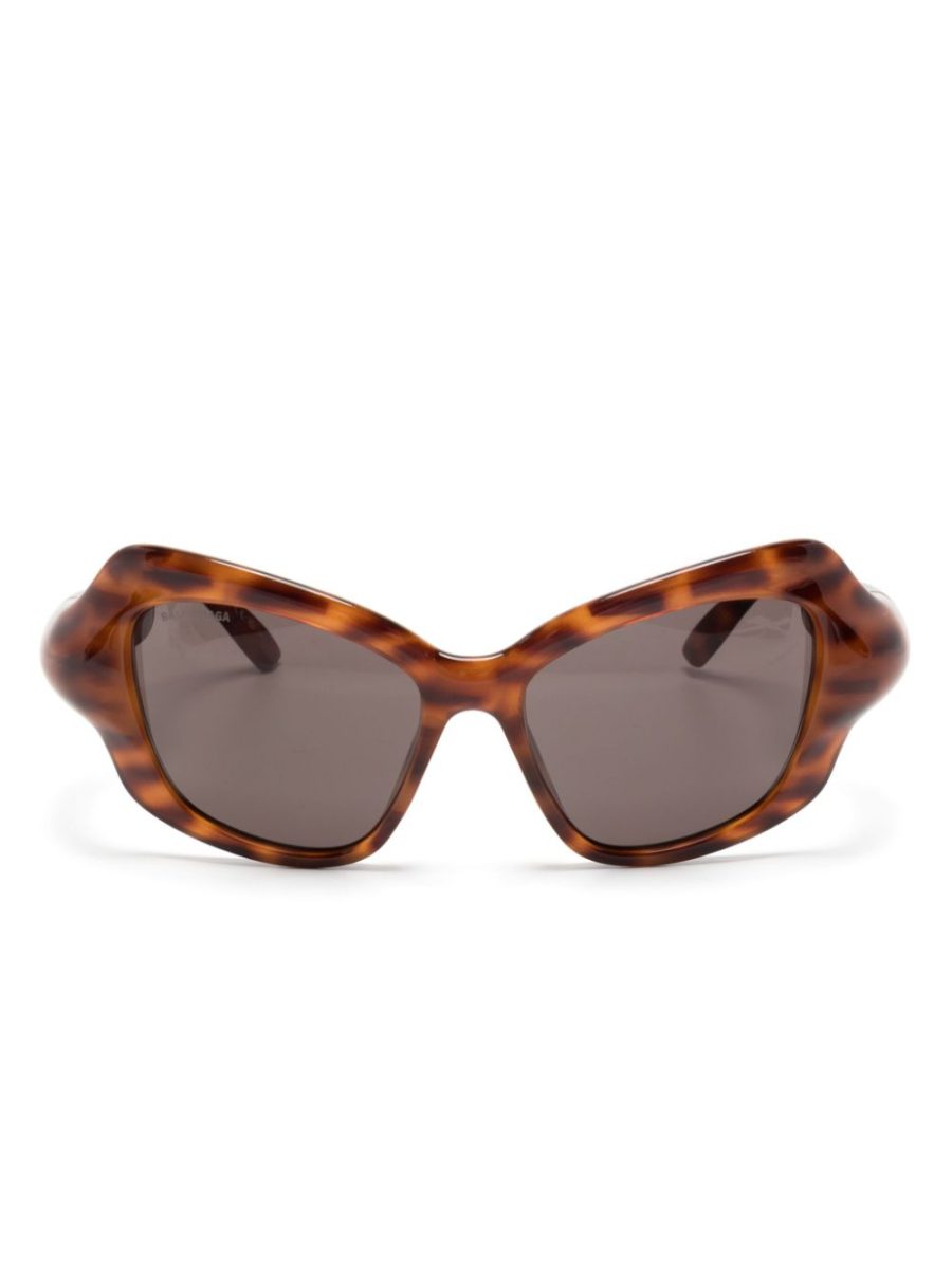 BALENCIAGA UNISEX Logo Cat-Eye Palazzo Sunglasses Brown