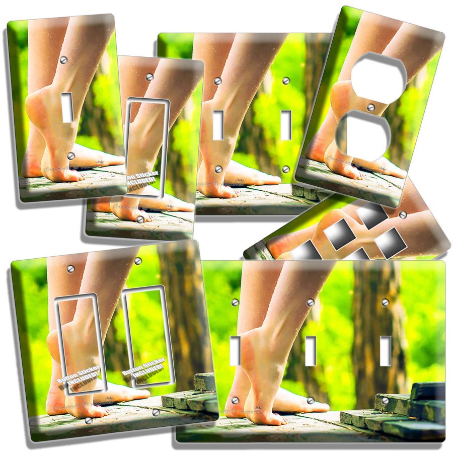 BARE FEET SOLES SEXY LEGS LIGHT SWITCH OUTLET PLATE BATHROOM ROOM HOME ART DECOR