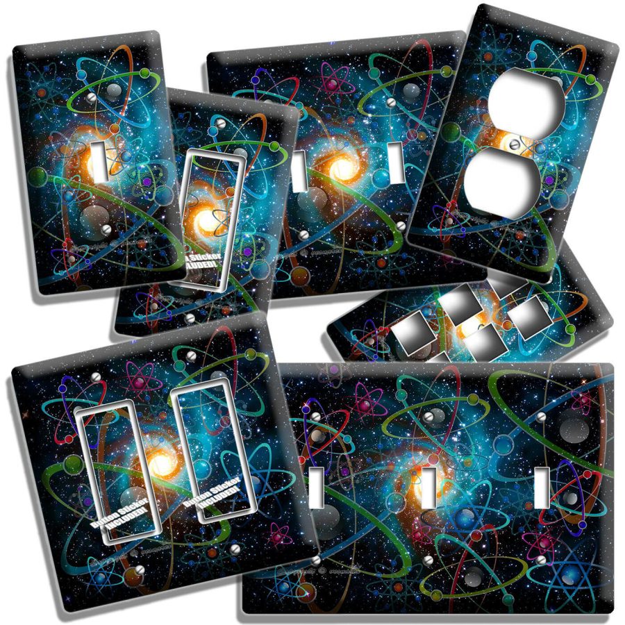 BIG BANG UNIVERSE ATOMS SPACE SCIENCE LIGHT SWITCH OUTLET WALL PLATES ROOM DECOR