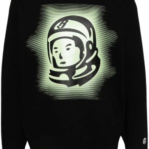 BILLIONAIRE BOYS CLUB Glow Astro Print Cotton Crewneck Sweatshirt Black