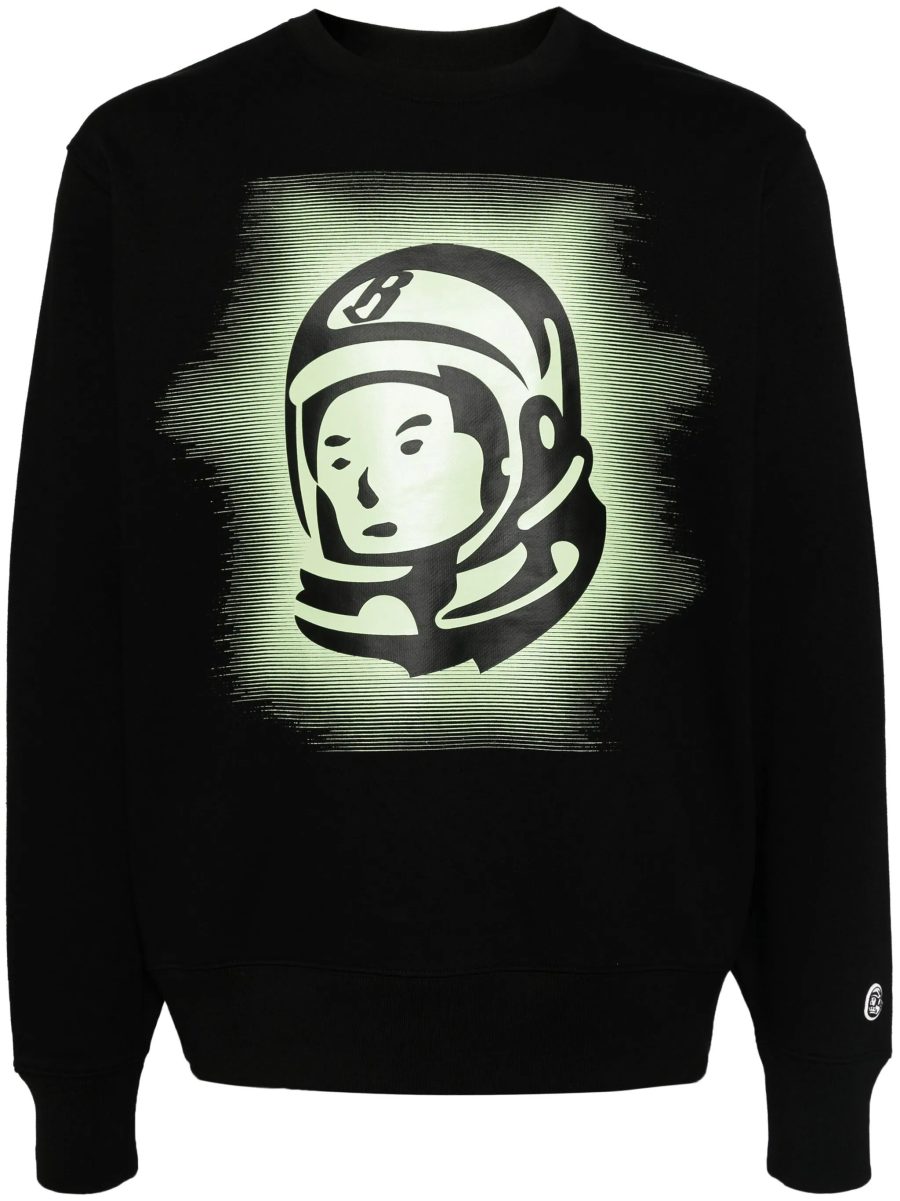 BILLIONAIRE BOYS CLUB Glow Astro Print Cotton Crewneck Sweatshirt Black