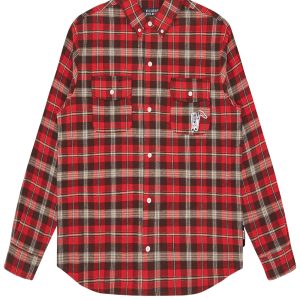 BILLIONAIRE BOYS CLUB Long Sleeve Check Shirt Red